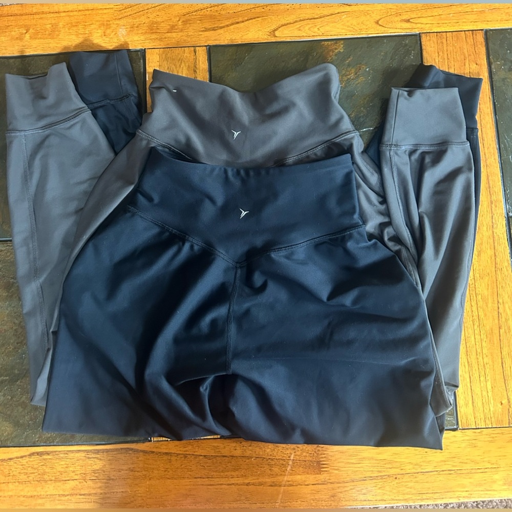 Old Navy Active Powersoft Jogger Pants S High Rise Black/Grey w/ Pockets Bundle